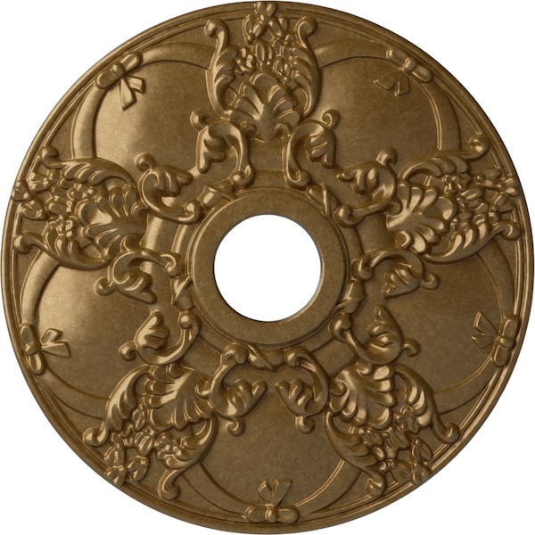 Ekena Millwork Norwich Ceiling Medallion (Fits Canopies up to 4 1/2"), 18"OD x 3 1/2"ID x 1 3/8"P, Pale Gold CM18NOPAS - main